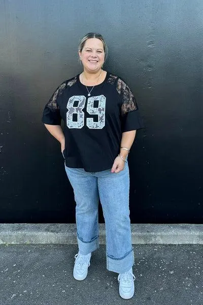 Rebel Club Lola Lace Tee Black