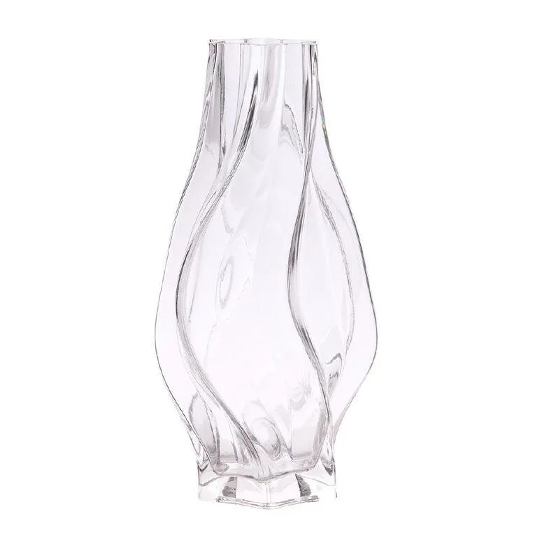 Living & Co Twist Clear Glass Vase 32cm