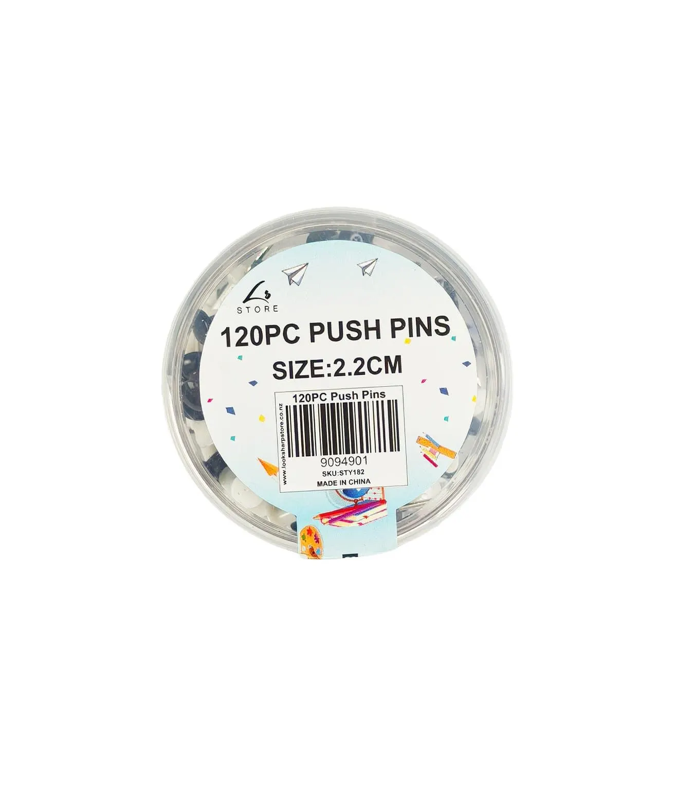 Push Pins 120pc 2.2cm