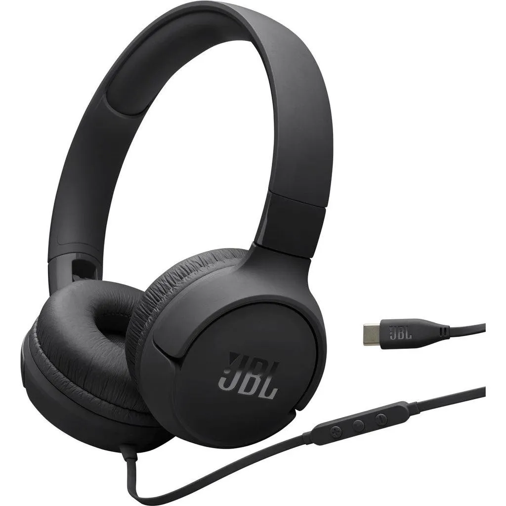 JBL Tune 520C Wired USB-C On-ear Headphones (Black)
