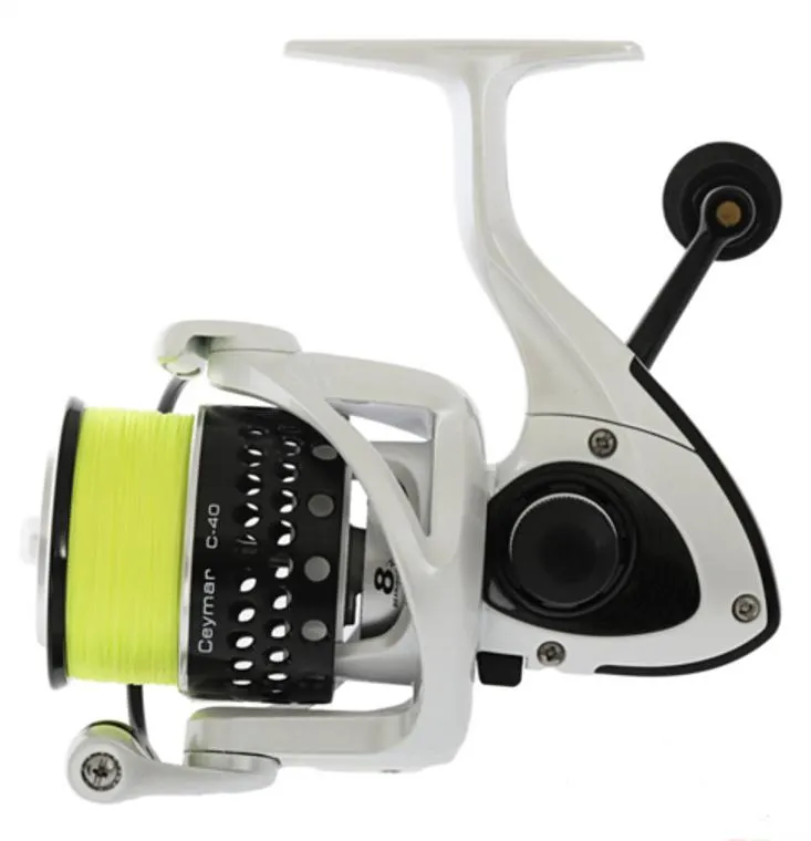 Okuma Ceymar White 40 Spinning Reel Spooled 17lb Braid