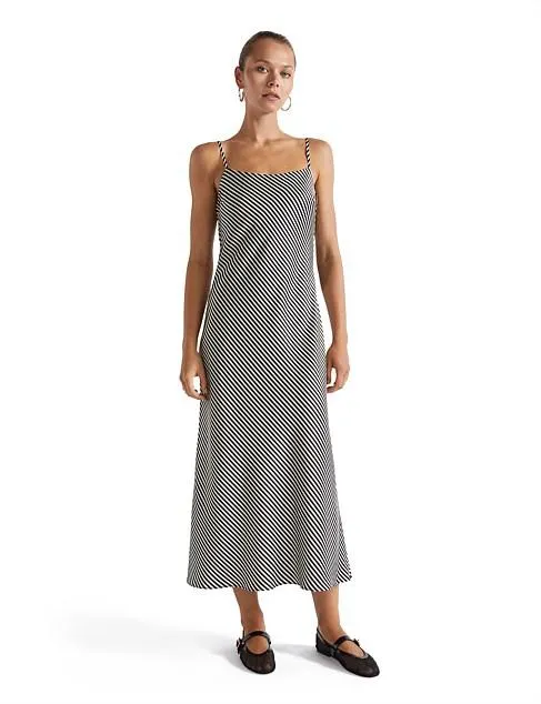 DIAGONAL STRIPE SLIP DRESS