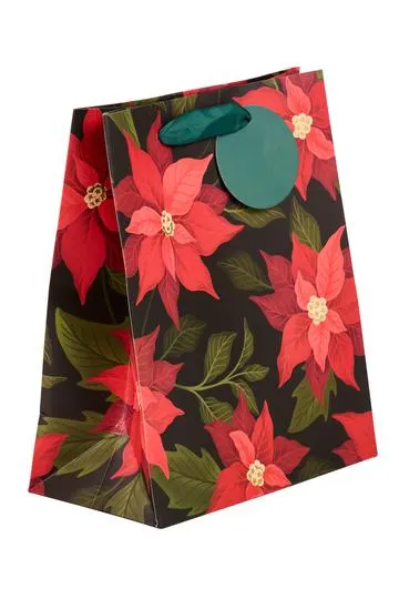 WHSmith Poinsettia Medium Gift Bag