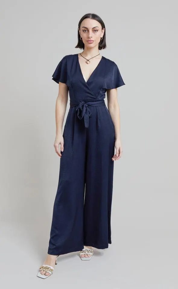 Satin Cross Front Jumpsuit