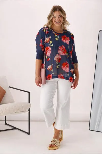 Gloss the Label Kory Top Midnight Floral