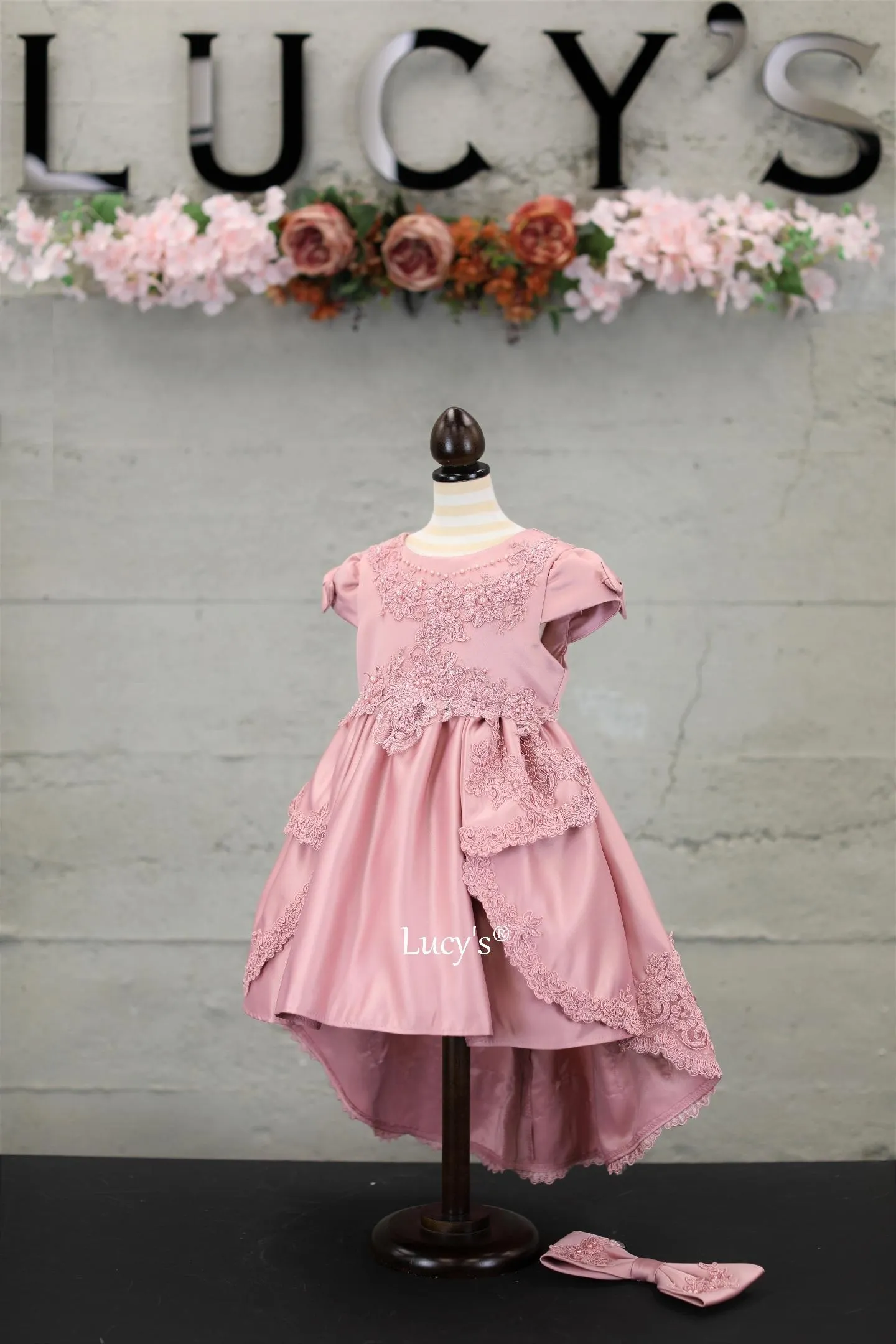 Aditi Baby Girl Dusty Pink Premium Flower Girl Dress - Nimble | Lucy's