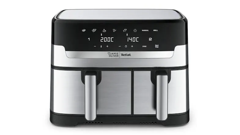 Jamie Oliver by Tefal Dual Zone 8.3L Air Fryer - Stainless Steel (EY905J)