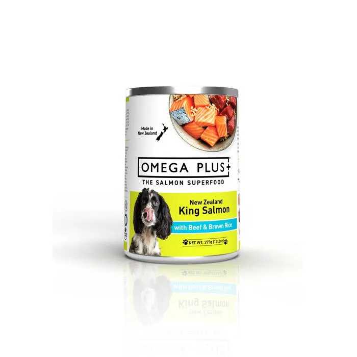 Omega Plus Wet Dog Salmon Beef Brown Rice 375g