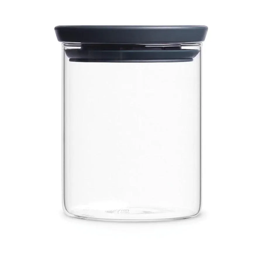 Brabantia Stackable Glass Jar (600ml) Dark Grey