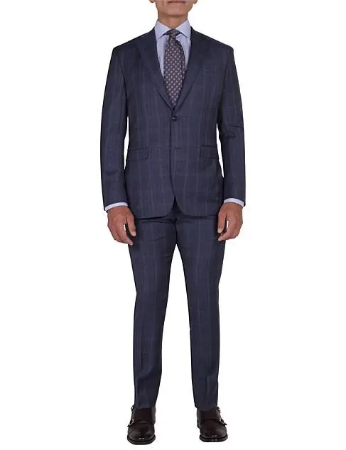 IVES SUIT - GREY BLUE WIDE TONAL CHECK