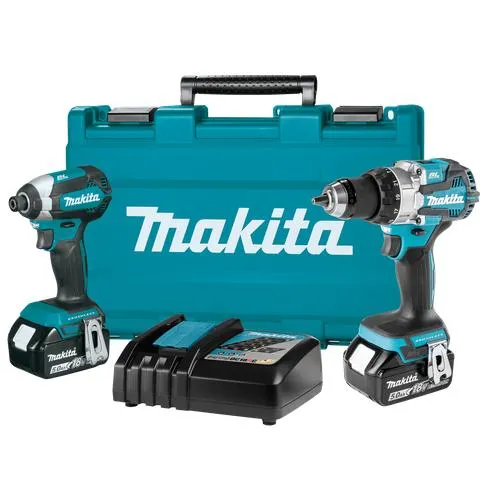 Makita LXT Cordless Hammer Driver Drill and Impact Driver Brushless 18v 5Ah