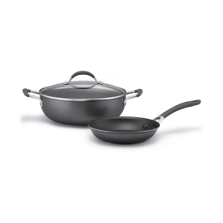 Circulon ScratchDefense A1 21.5cm Induction Skillet & 28.5cm Casserole Black