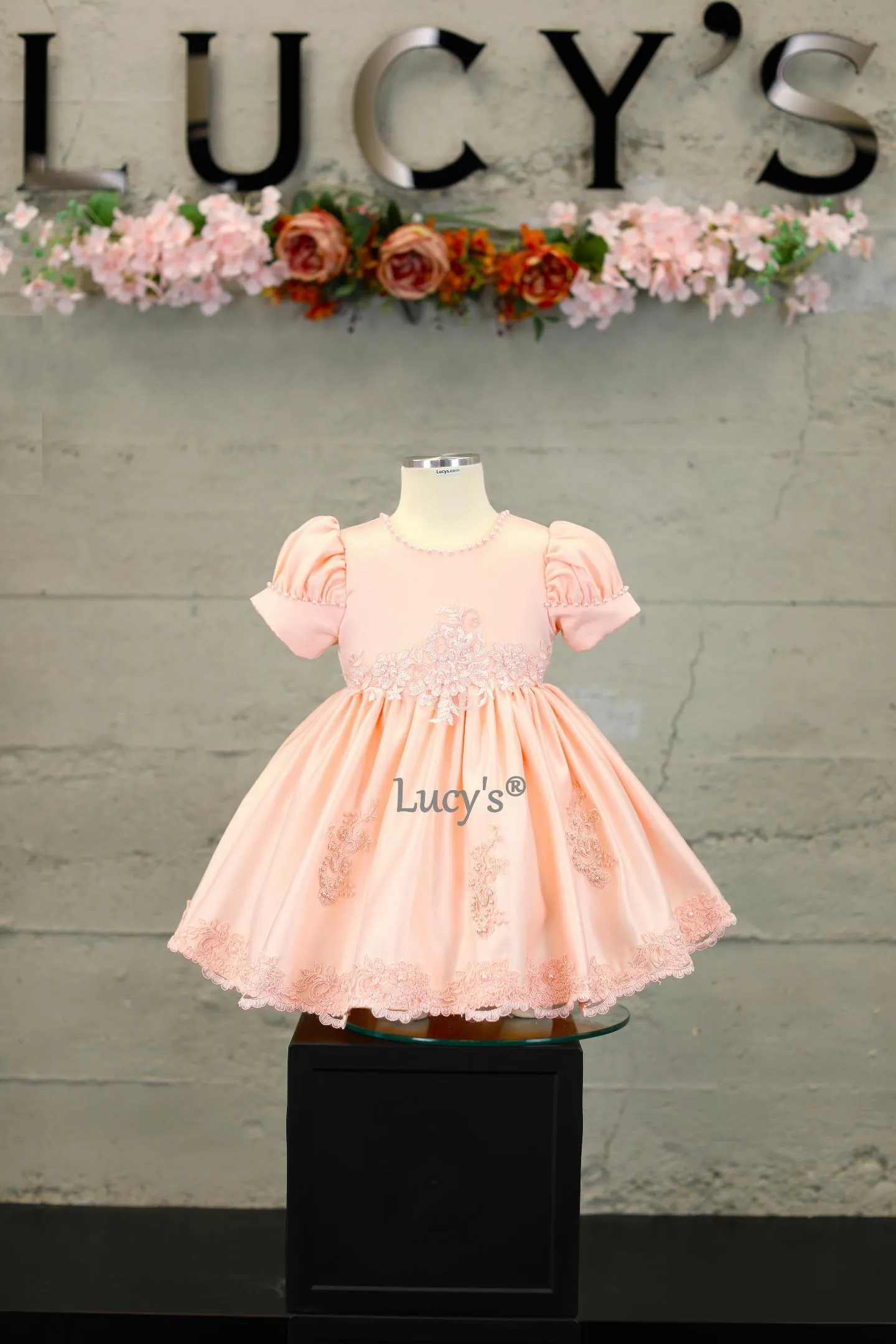 Baby Girl Peach Premium Flower Girl Dress - Sydney