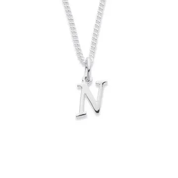 Sterling Silver Initial N Pendant
