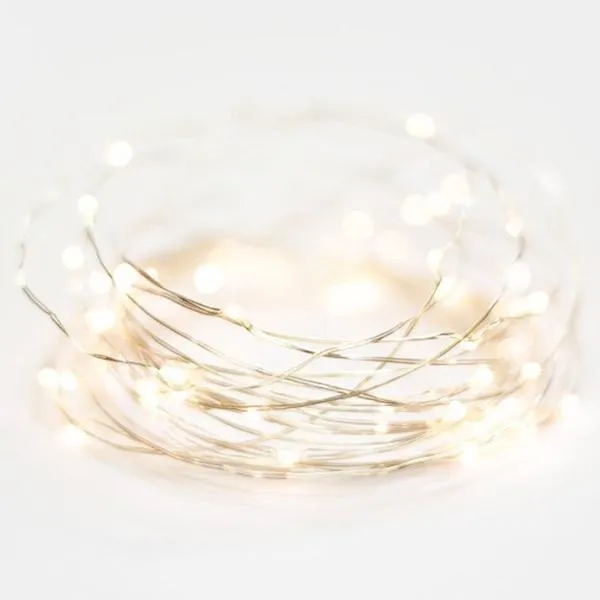 Battery fairy lights on wire 10m