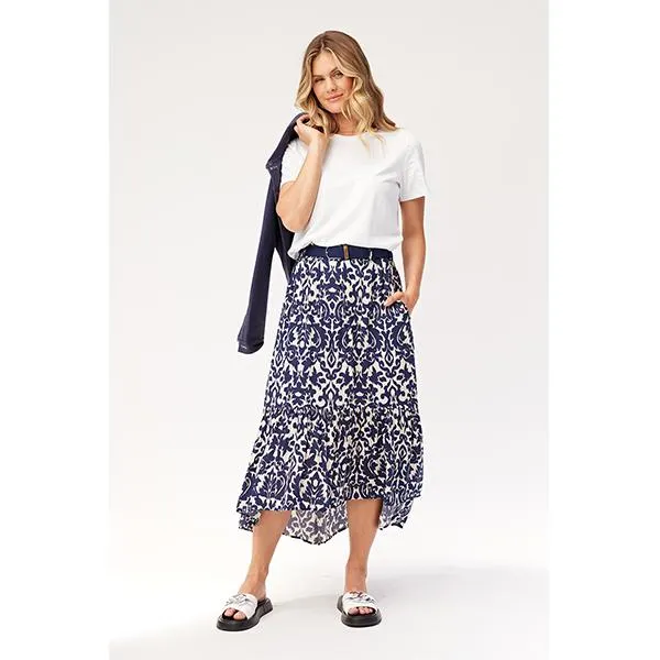 Michaela Skirt Navy Print