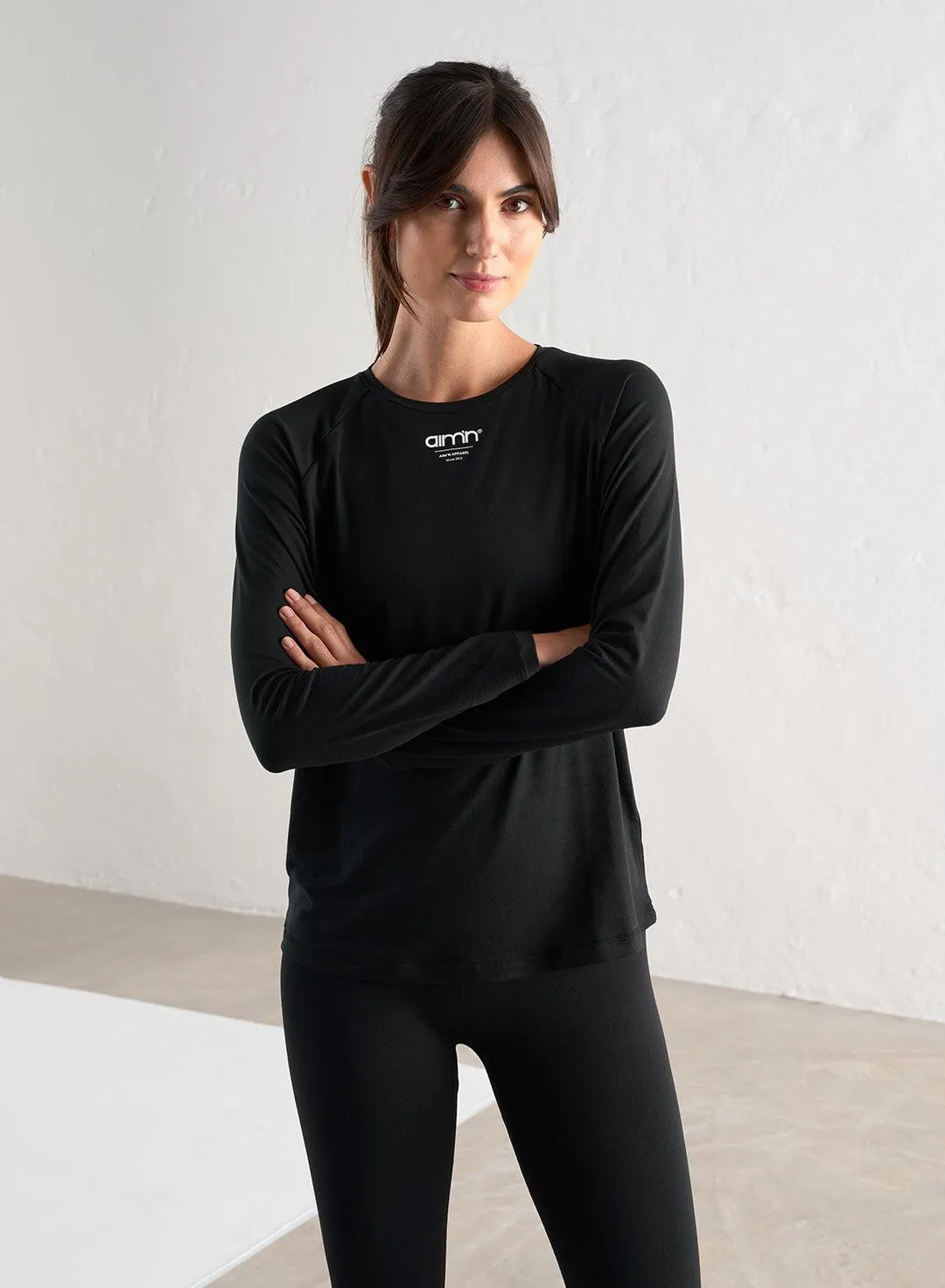 BLACK SOFT BASIC EDGE LONG SLEEVE