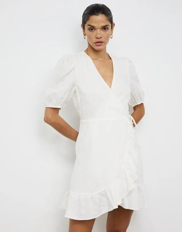 Puff Sleeve Wrap Mini Dress - ICONIC EXCLUSIVE