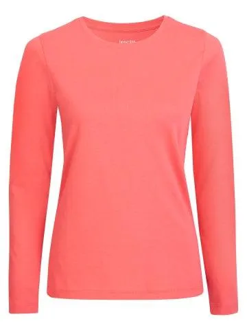 Women's Favourtie Long Sleeve Crew Neck Cotton Top in Rose