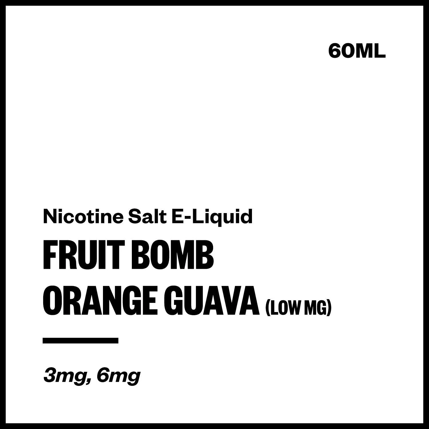 Fruit Bomb - Orange Guava (Low MG Nic Salt E-Liquid 60ml)