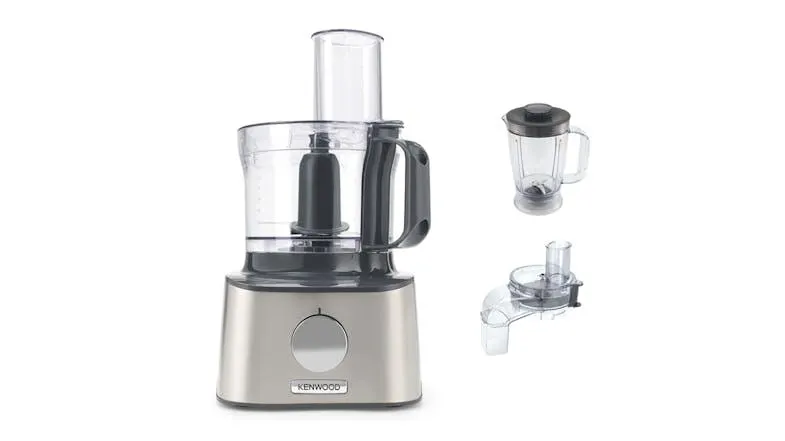 Kenwood MultiPro Compact 2.1L Food Processor with Blender Attachment - Brushed Metal (FDM304SS)