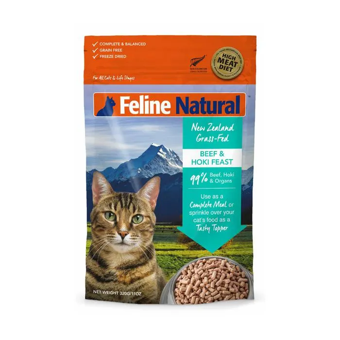 Feline Natural Freeze Dried Beef & Hoki Cat Food 320g