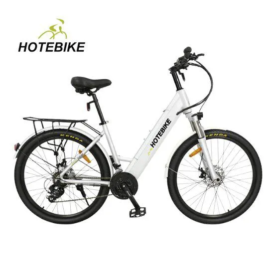 A5 Electric Bike 21 Gears 300W 26In White