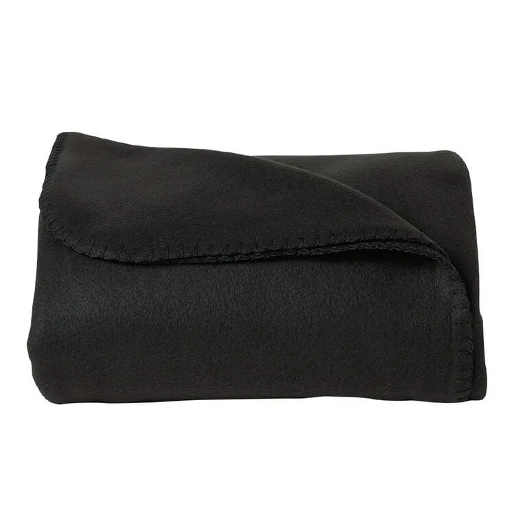 Living & Co Polar Fleece Blanket Black 200cm x 240cm