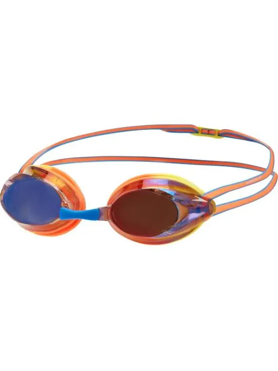 Speedo Junior Opal Mirror Swimming Goggles Fluro Orange/Lazer Lemon/Bondi Blue