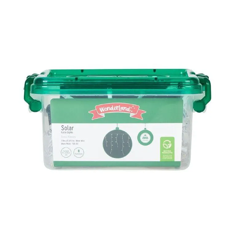 Wonderland Solar Icicle Christmas Lights Warm White 3.9m