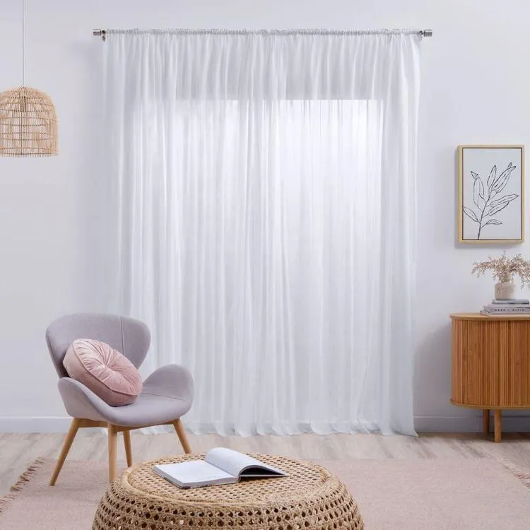 Stria Continuous Sheer White 250 cm