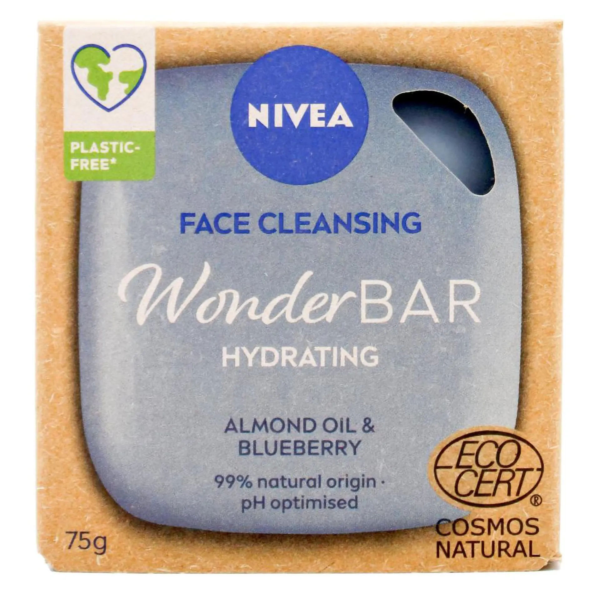 Nivea Face Cleansing Wonder Bar Hydrating Almond Oil & Blueberry 75g