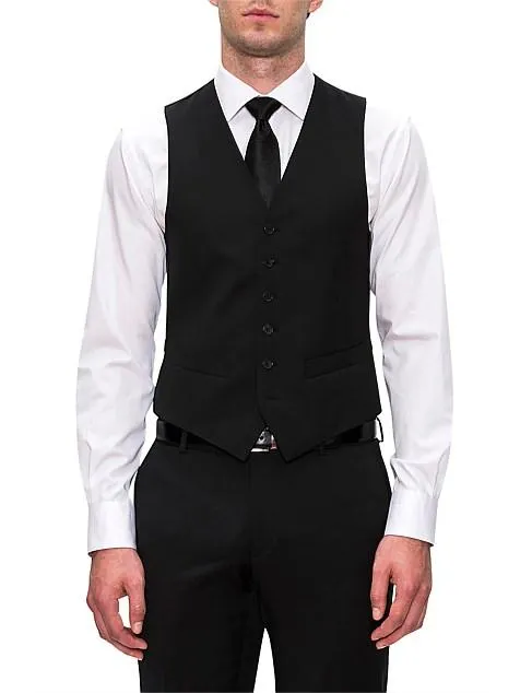 Mail Plain Twill Wool Vest FJV032/FCZ027