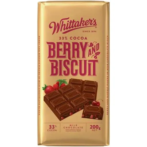 Whittaker's Chocolate Block 33% Berry & Biscuit 250g