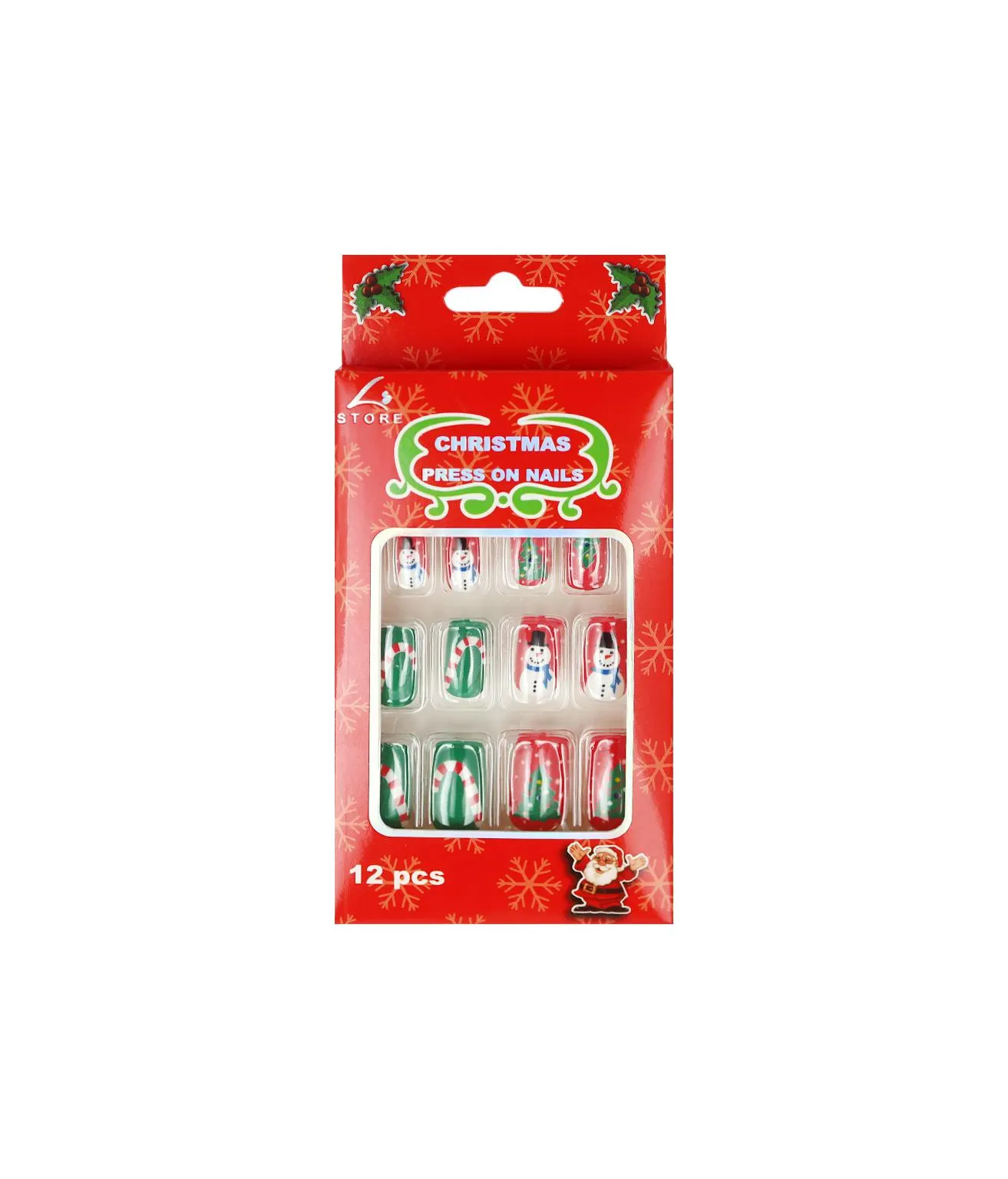 Snowman Christmas Press On Nails 12pc
