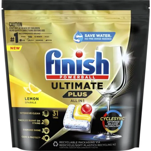 Finish Ultimate Plus All In 1 Lemon Sparkle 31 Tabs