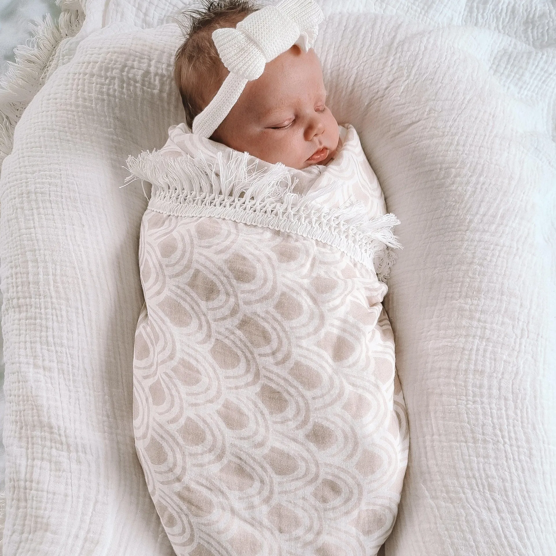 Fringe Swaddle Blanket - Rainbow