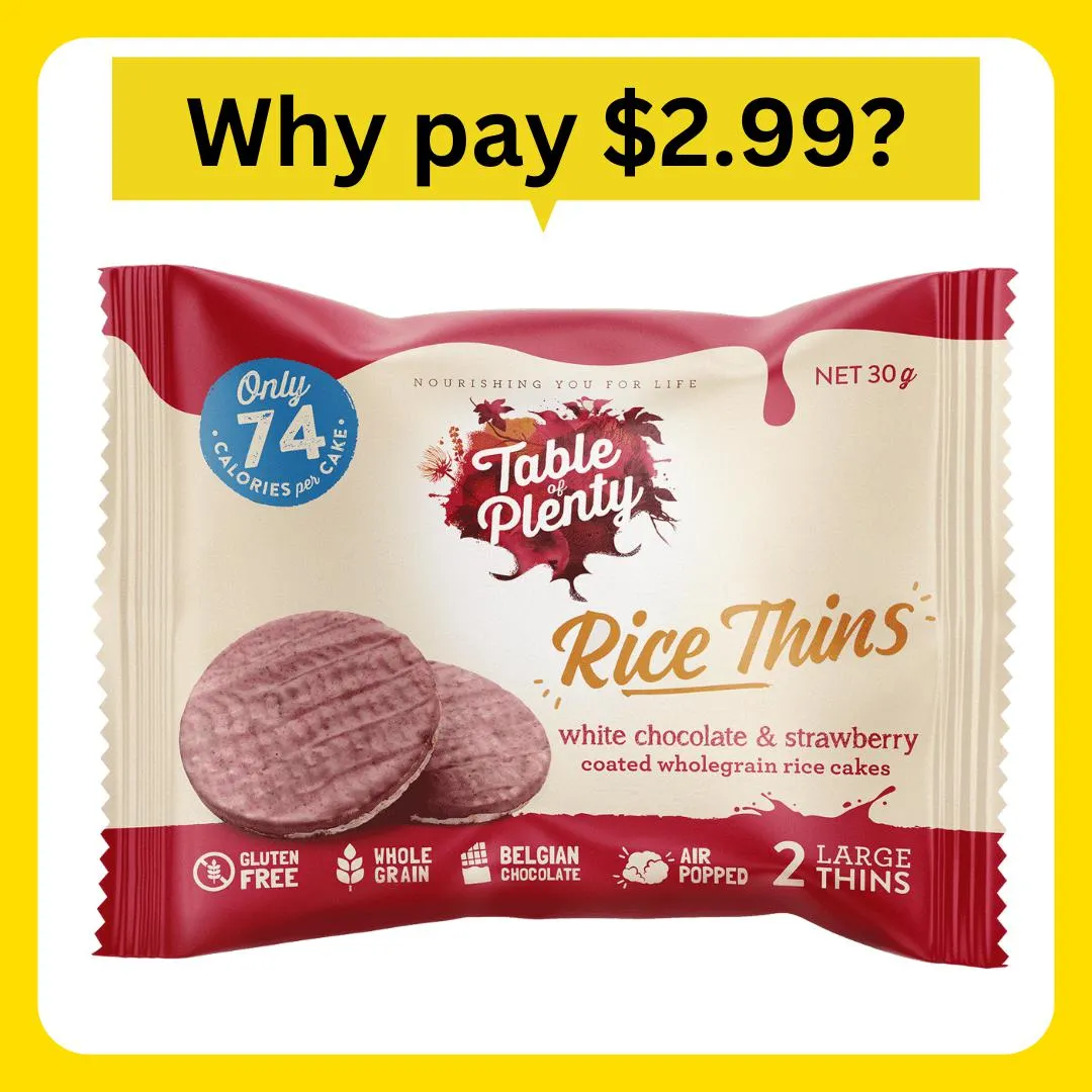 Table of Plenty Rice Crackers White Chocolate & Strawberry 30g