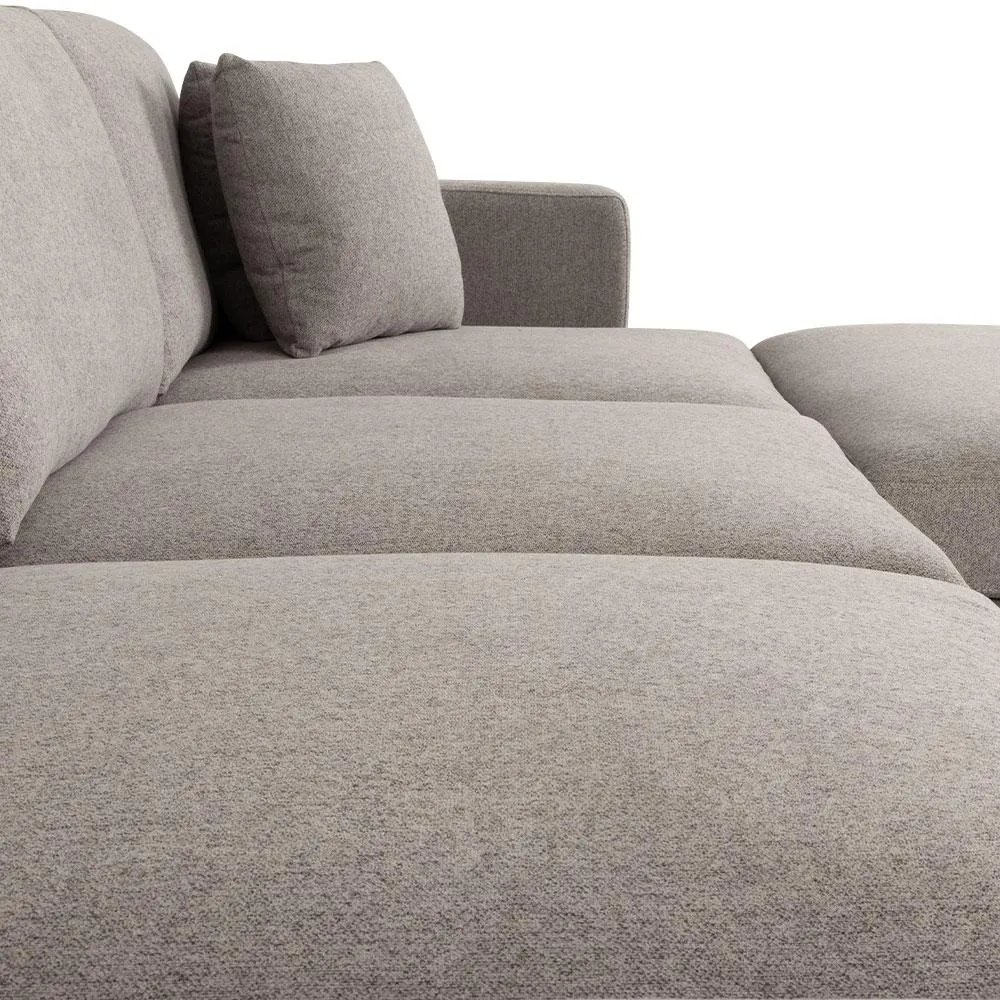 Allessa Modular 5 Seater Sofa With Ottoman, Light Grey