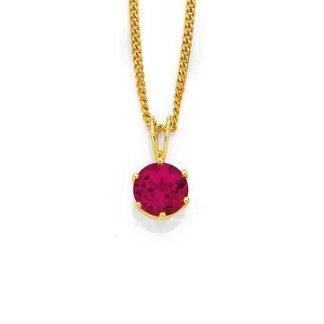 9ct, Created Ruby Pendant