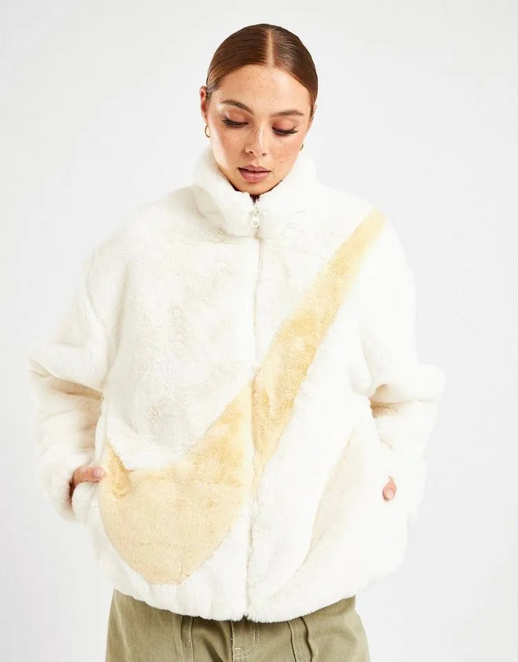 Nike Swoosh Faux Fur Jacket