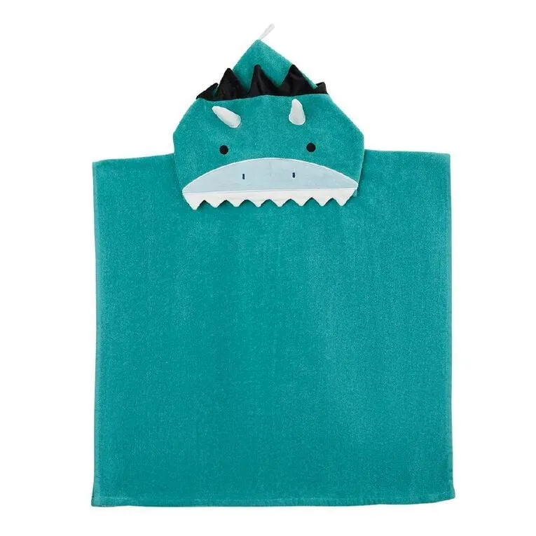 Living & Co Kids Hooded Towel Dino-roar Green 60cm x 120cm