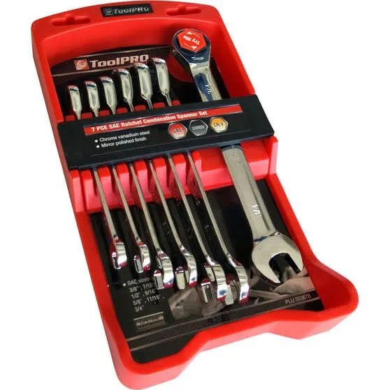 ToolPRO Ratchet Spanner Set SAE 7 Piece