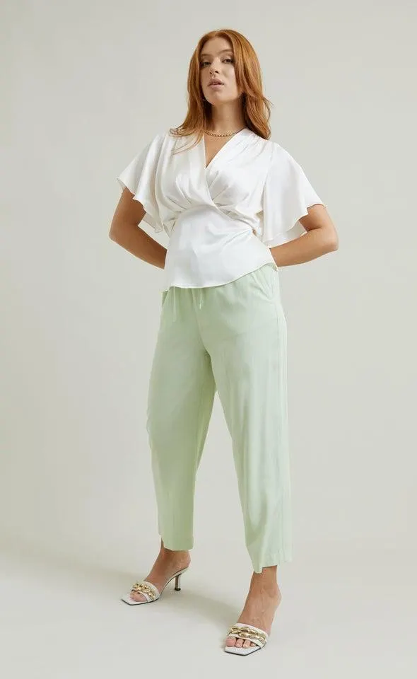 Drawcord Cropped Pants