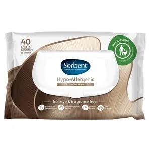Sorbent Hypo-Allergenic Flushable Wipes 40 pack