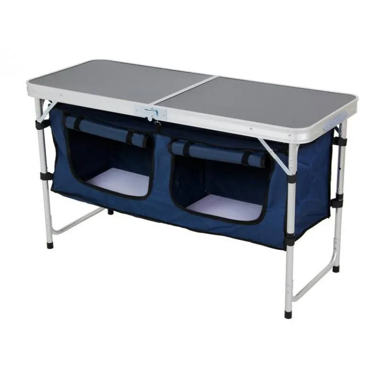 Folding Camping Table with Storage 1.2m - 120cm x 47cm x 70cmH