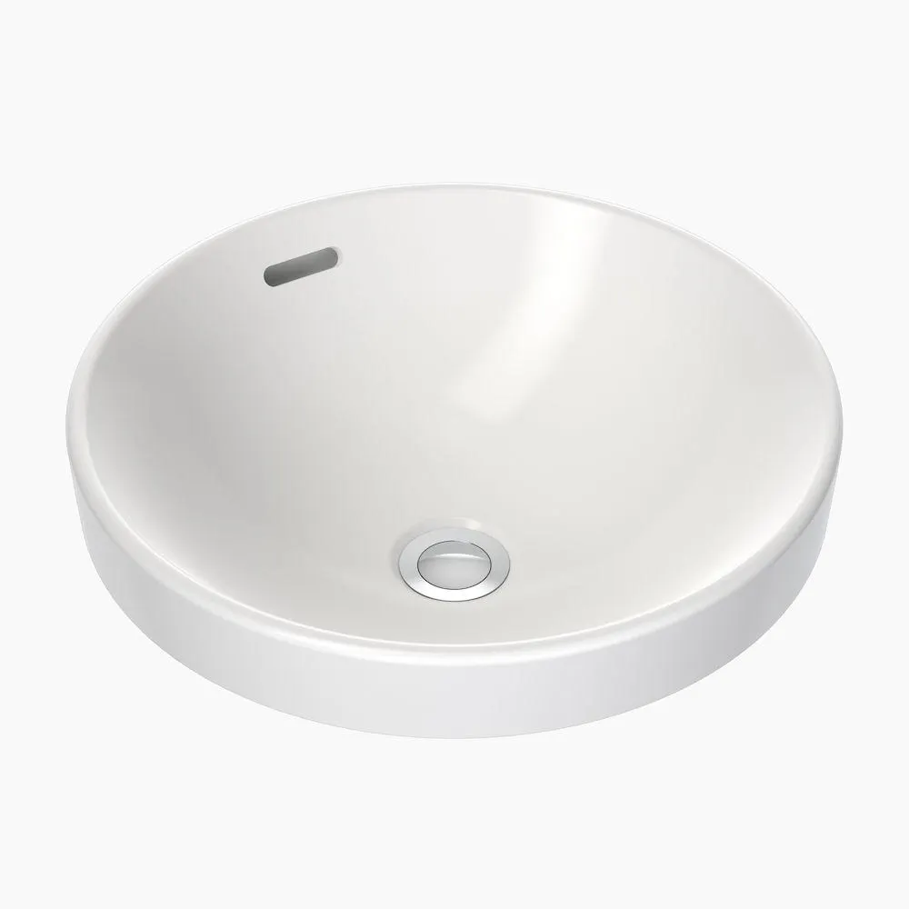 Round Inset Basin 400mm No Tap Hole White CL40014.W0