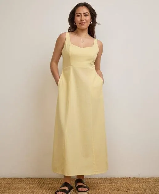 Women's Panelled Linen Blend Dress