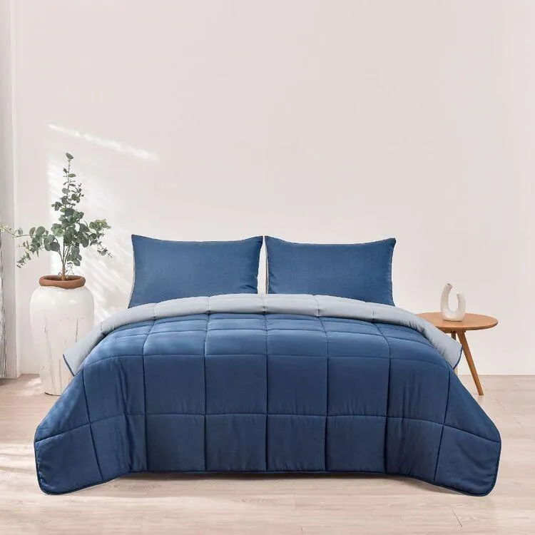 Mode Charlie Reversible Comforter Set Navy