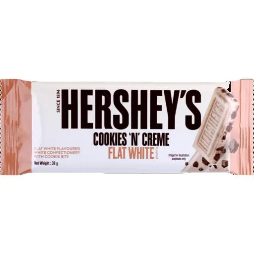 HERSHEYS COOKIES N CREME FLAT WHITE 38G